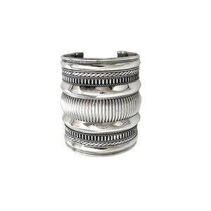 h&m | vintage-inspired ethnic tribal boho antique statement engraved wide cuff